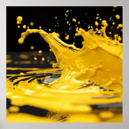 Golden Splash Dynamics Art Poster