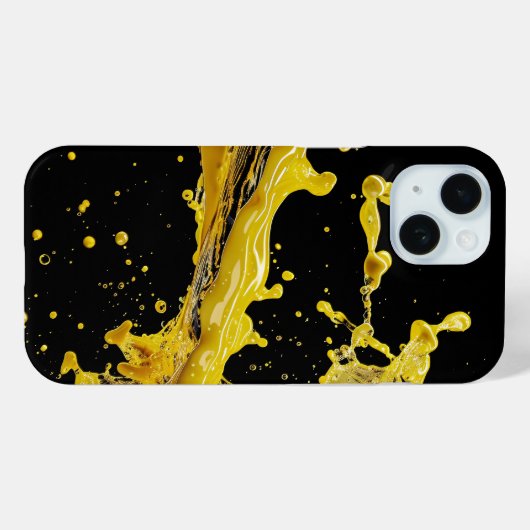 Golden Splash Dynamics iPhone Case (Rückseite (Horizontal))