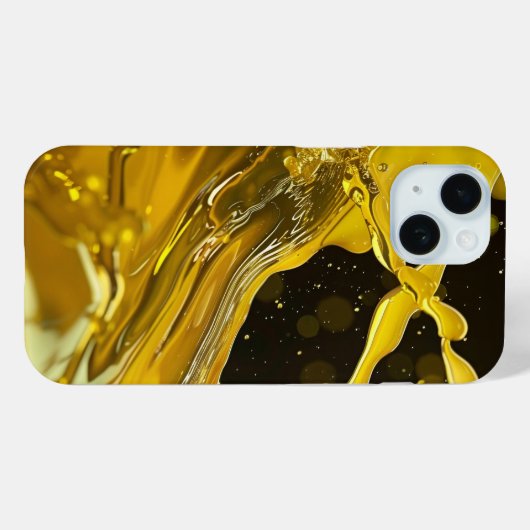 Golden Splash Dynamics iPhone Case (Rückseite (Horizontal))