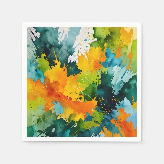 Golden Splash & Emerald Waves Serviette (Vorderseite)