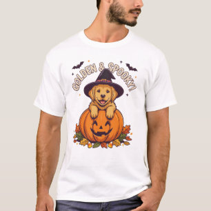 Golden Spooky Retriever Welpen Halloween Kürbis Wi T-Shirt