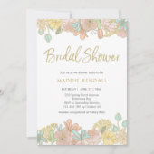 Golden Spring Blumendusche Einladung (Vorderseite)