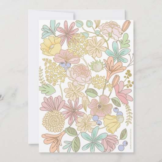 Golden Spring Blumenküche Party Einladung (Rückseite)