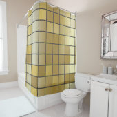Golden square texture -vintage illustrationabstrac duschvorhang (Beispiel)