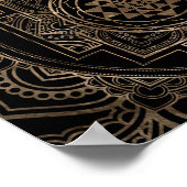 Golden Sri Yantra / Sri Chakra in Lotus Poster (Ecke)