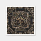 Golden Sri Yantra / Sri Chakra in Lotus Serviette (Vorderseite)