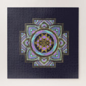 Golden Sri Yantra / Sri Chakra in Pastelllotus Puzzle (Horizontal)