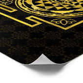 Golden Sri Yantra / Sri Chakra Poster (Ecke)
