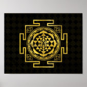 Golden Sri Yantra / Sri Chakra Poster (Vorne)