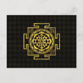 Golden Sri Yantra / Sri Chakra Postkarte (Vorderseite)