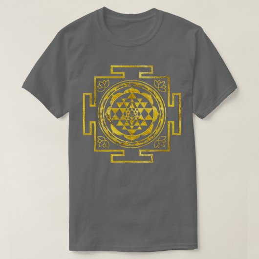 Golden Sri Yantra Sri Chakra T-Shirt (Design vorne)
