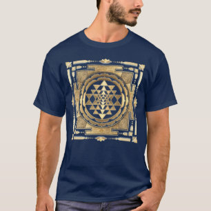 GOLDEN SRI YANTRA Tiefenkohle T-Shirt