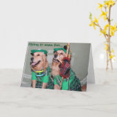 Golden St. Patrick's Day Bagpipers Karte (Gelbe Blume)