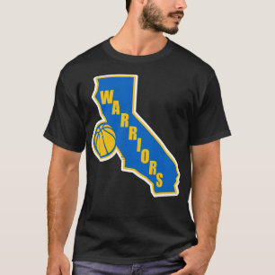 Golden Staat Kontur Basketball Design T-Shirt
