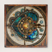 Golden Stained Glass Heart Steampunk-Serie Puzzle (Horizontal)