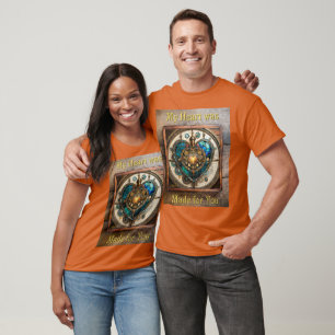 Golden Stained Glass Heart Steampunk-Serie T-Shirt