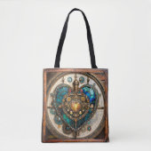 Golden Stained Glass Heart Steampunk-Serie Tasche (Vorderseite)