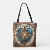 Golden Stained Glass Heart Steampunk-Serie Tasche (Rückseite)