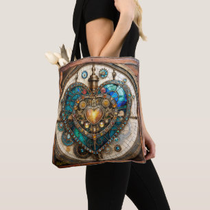 Golden Stained Glass Heart Steampunk-Serie Tasche