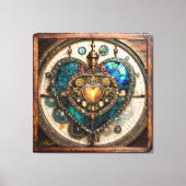 Golden Stained Glass Heart Steampunk Series Leinwanddruck (Vorderseite)