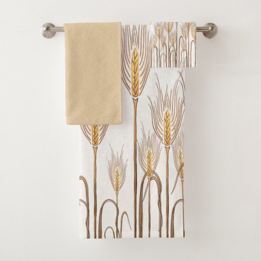 Golden Stalks von Weizen Elegantes Bauernhaus Badhandtuch Set (Insitu)