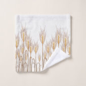 Golden Stalks von Weizen Elegantes Bauernhaus Badhandtuch Set (Waschlappen)