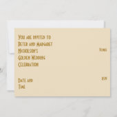 Golden Star "50" Einladung Creme (Rückseite)