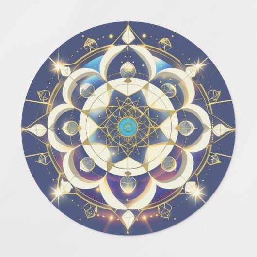 Golden Star Alignment – A Sacred Geometry Universe Etiketten (Design 2)