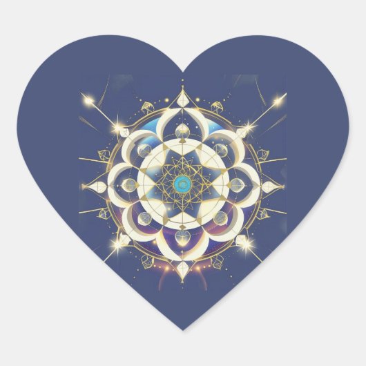 Golden Star Alignment – A Sacred Geometry Universe Herz-Aufkleber (Vorderseite)