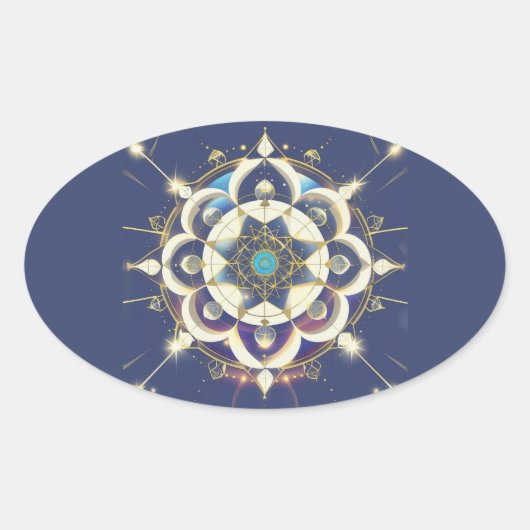 Golden Star Alignment – A Sacred Geometry Universe Ovaler Aufkleber (Vorderseite)