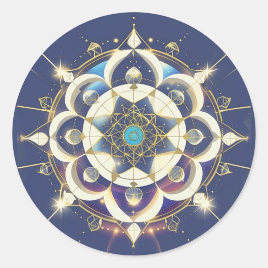 Golden Star Alignment – A Sacred Geometry Universe Runder Aufkleber (Vorderseite)