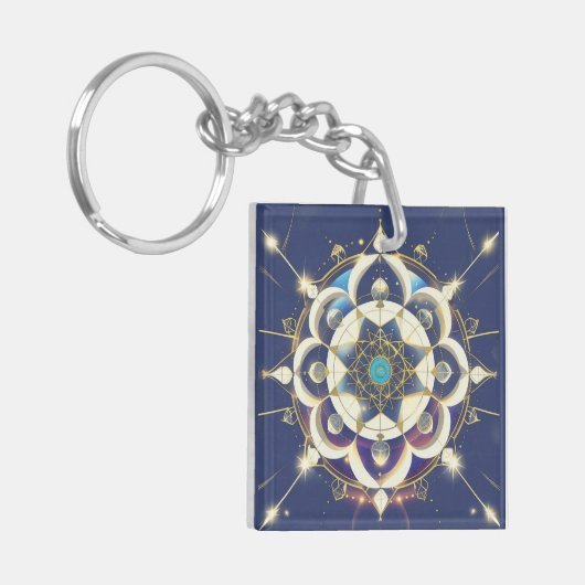 Golden Star Alignment – A Sacred Geometry Universe Schlüsselanhänger (Vorderseite links)