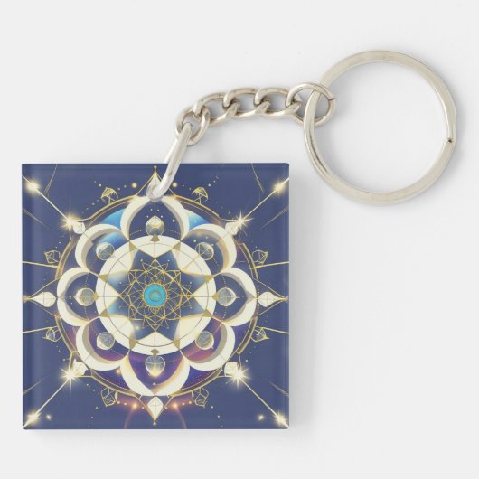 Golden Star Alignment – A Sacred Geometry Universe Schlüsselanhänger (Rückseite)
