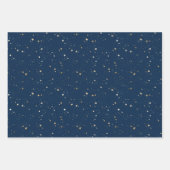Golden Star auf Blauem Nachtmuster Geschenkpapier Set (Vorderseite 3)