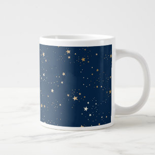 Golden Star auf Blauem Nachtmuster Jumbo-Tasse