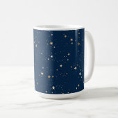 Golden Star auf Blauem Nachtmuster Kaffeetasse (VorderseiteRechts)