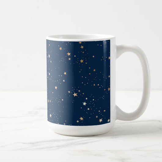 Golden Star auf Blauem Nachtmuster Kaffeetasse (Rechts)