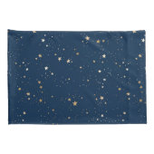 Golden Star auf Blauem Nachtmuster Kissenbezug (Rückseite-Rechts)