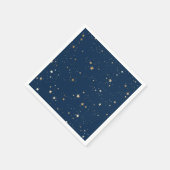 Golden Star auf Blauem Nachtmuster Serviette (Ecke)