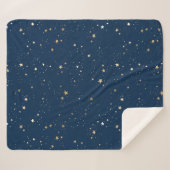 Golden Star auf Blauem Nachtmuster Sherpadecke (Vorderseite (Horizontal))