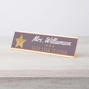 Golden Star Beruflich Educator Lehrer Schreibtischnamensplakette