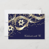Golden Star Confetti Blühe RSVP-Karte RSVP Karte (Vorderseite)
