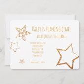 Golden Star Fun Foto Geburtstagsparty Einladung (Rückseite)