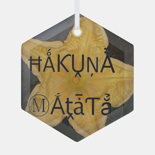 Golden Star Hakuna Matata Kunstdruckerei Ornament Aus Glas (Vorderseite)