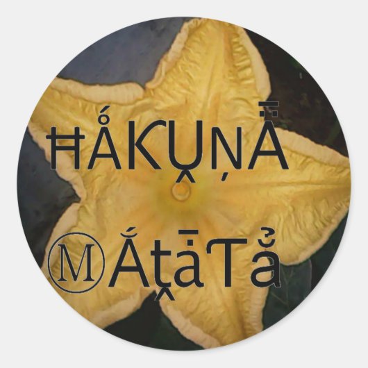 Golden Star Hakuna Matata Kunstdruckerei Runder Aufkleber (Vorderseite)