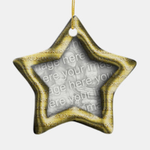 Golden Star Holiday Foto Rahmen Ornament