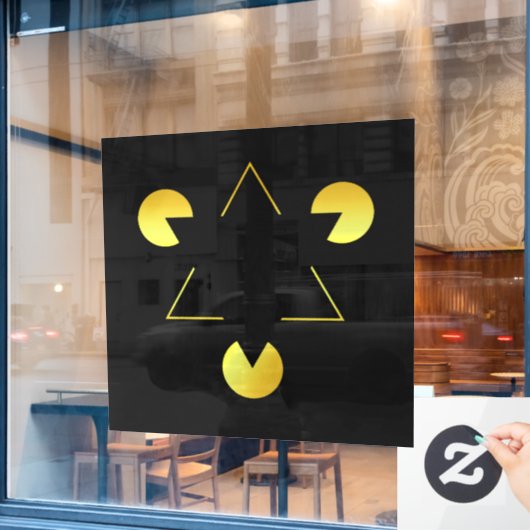 Golden Star-Illusion Fensteraufkleber (Café-Fenster)