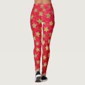 Golden Star Pattern, Weihnachten, Glitzer Leggings (Rückseite)