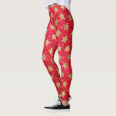 Golden Star Pattern, Weihnachten, Glitzer Leggings (Links)