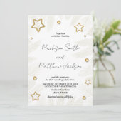 Golden Star Pine Hochzeit Einladungen (Stehend Vorderseite)
